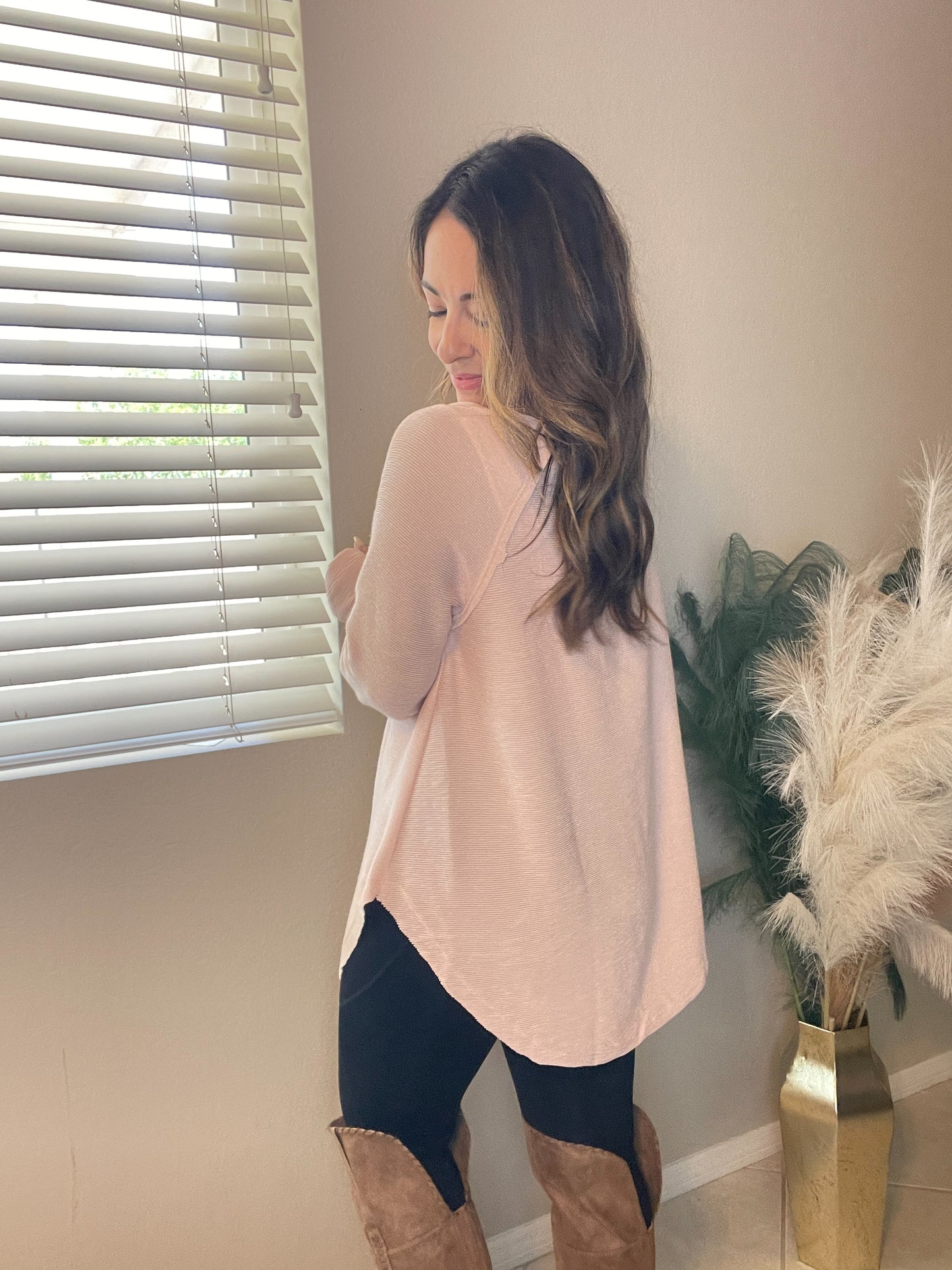 Peach Ribbed Tunic