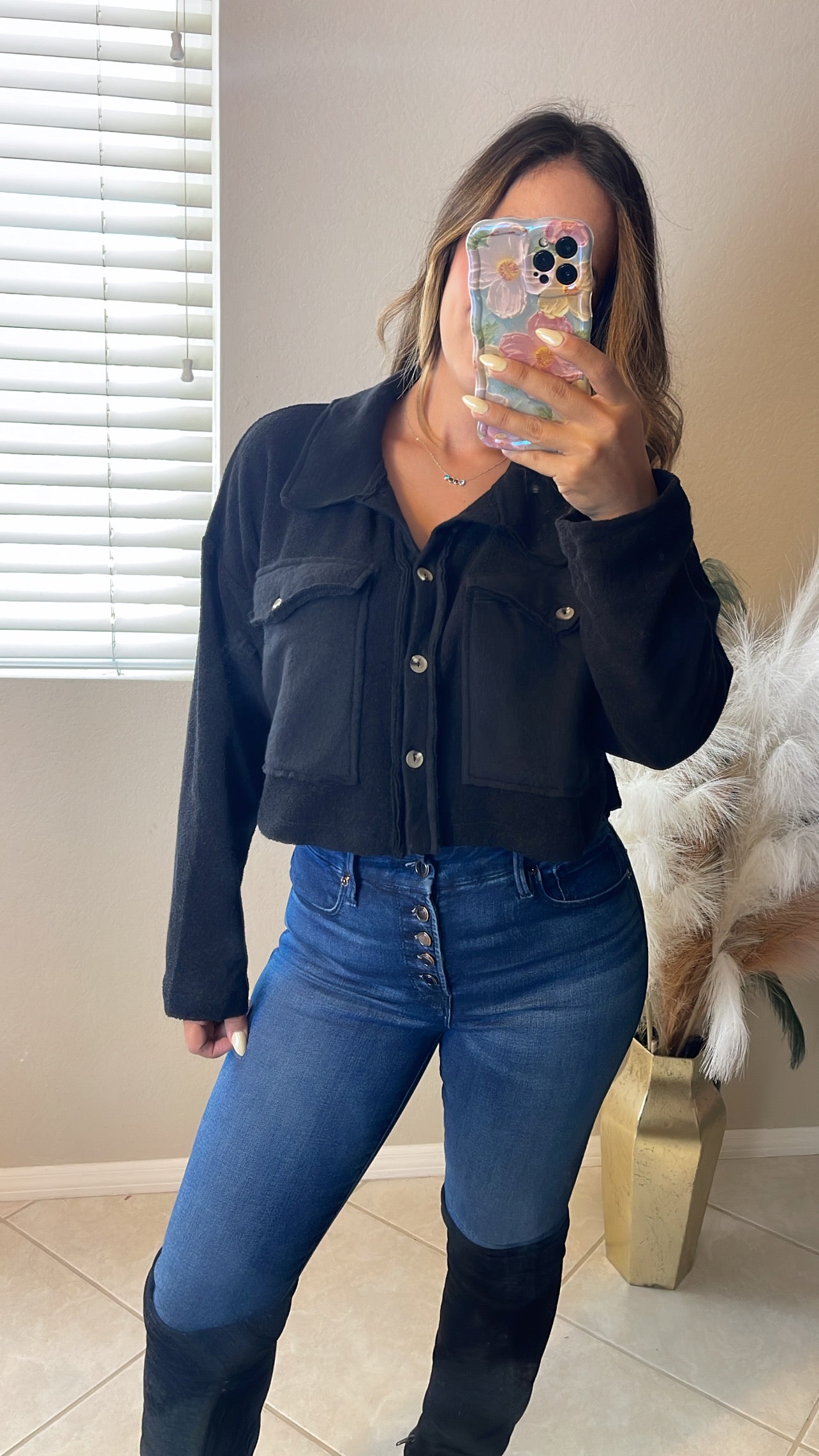 Cropped Sweater Shacket