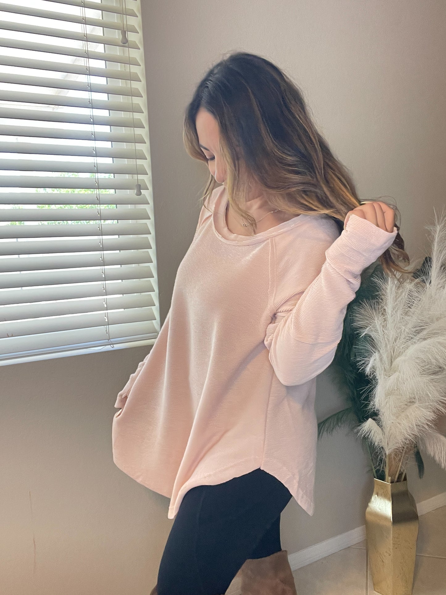 Peach Ribbed Tunic