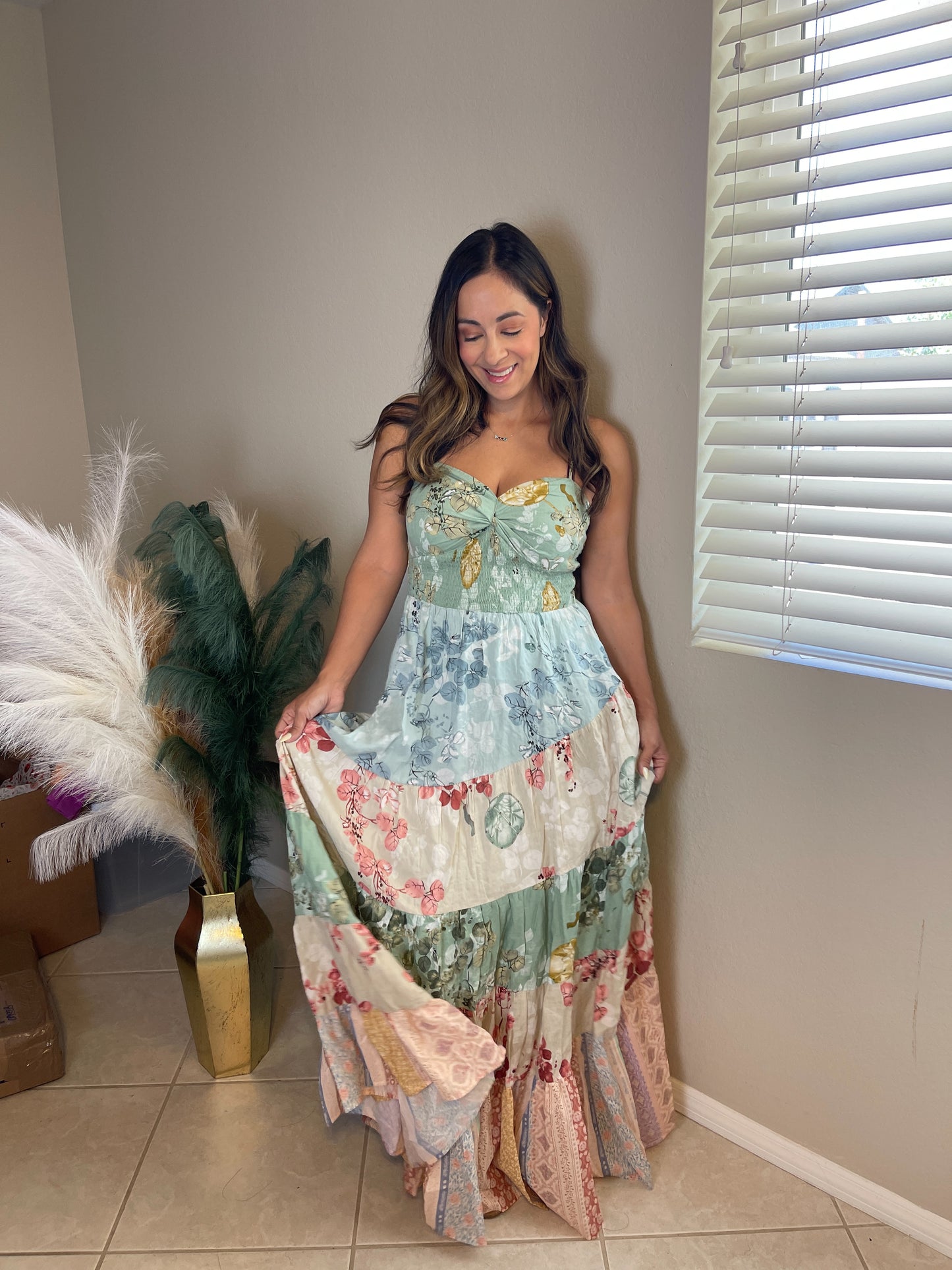 Meadow Breeze Floral Tiered Maxi