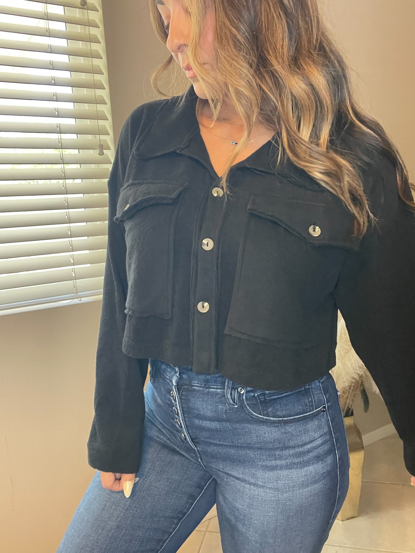 Cropped Sweater Shacket