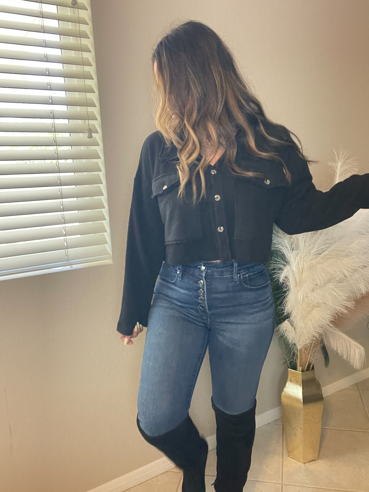 Cropped Sweater Shacket