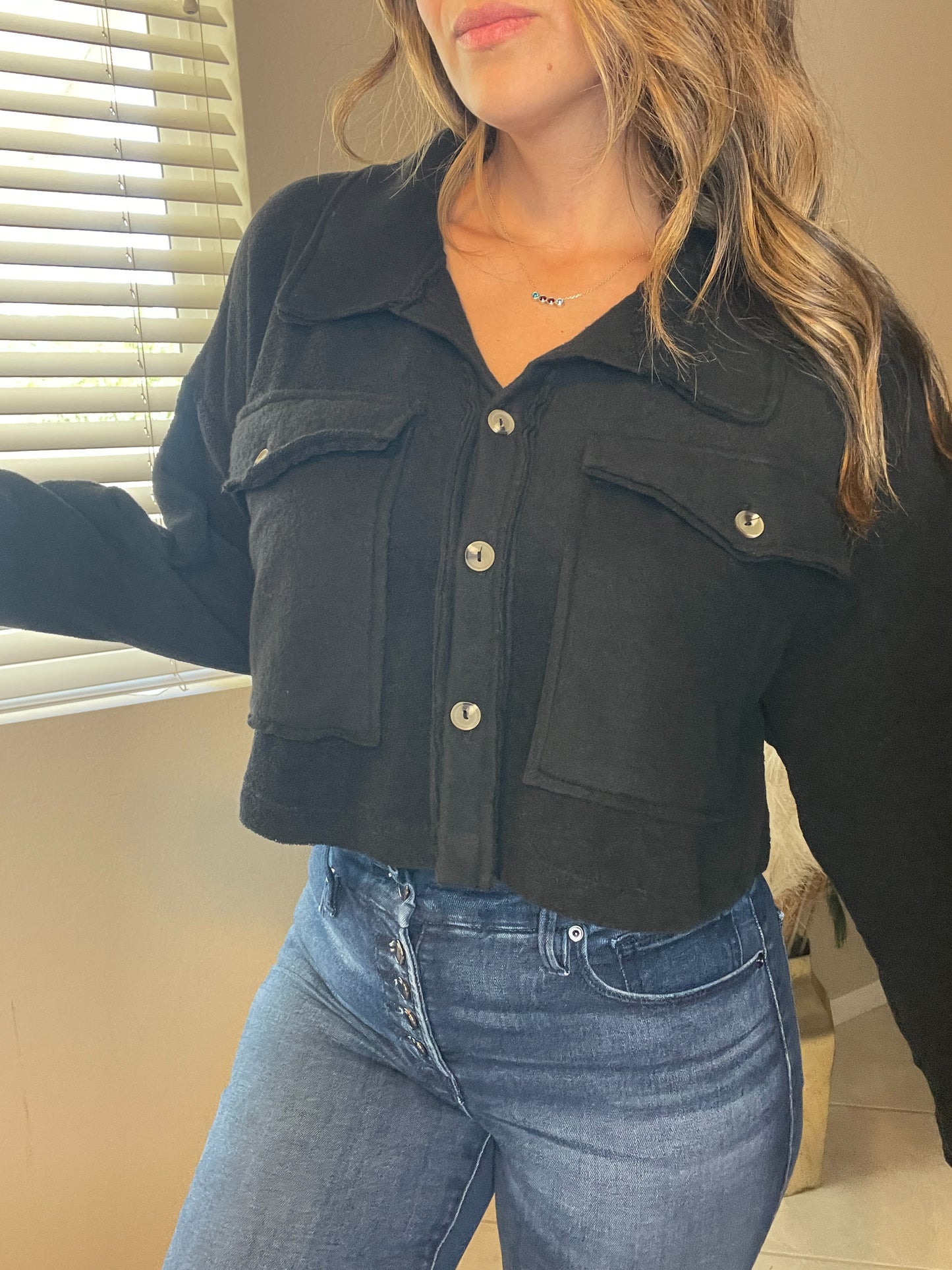 Cropped Sweater Shacket