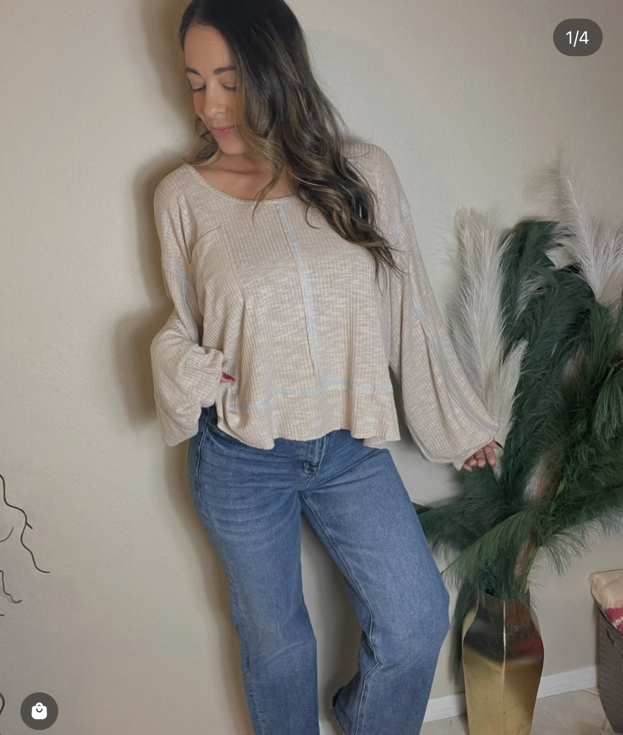 Contrast Stitch Top