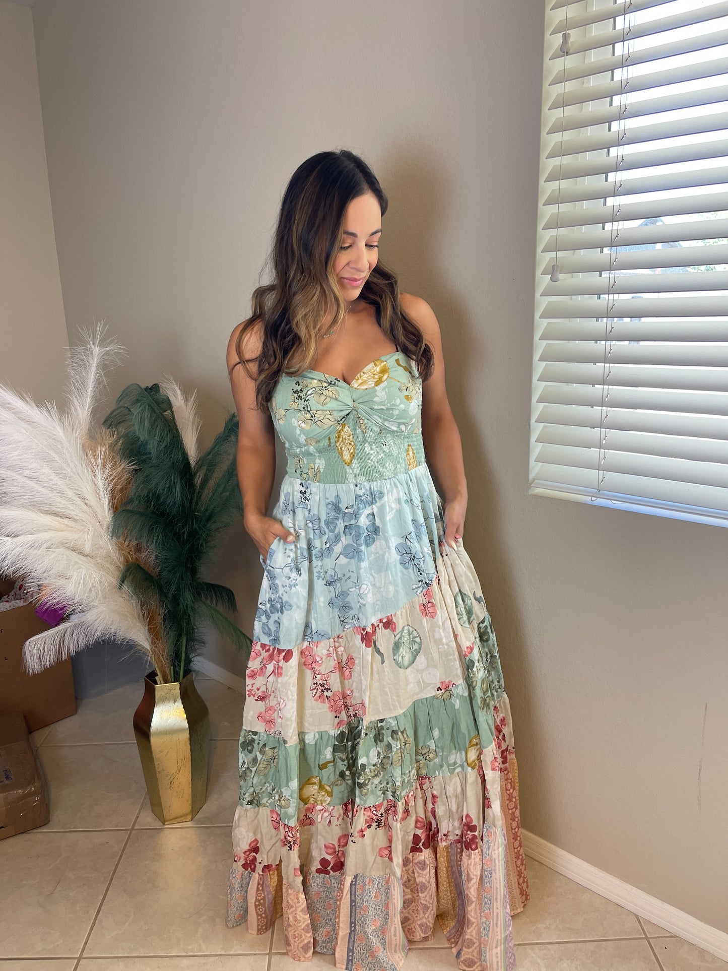 Meadow Breeze Floral Tiered Maxi
