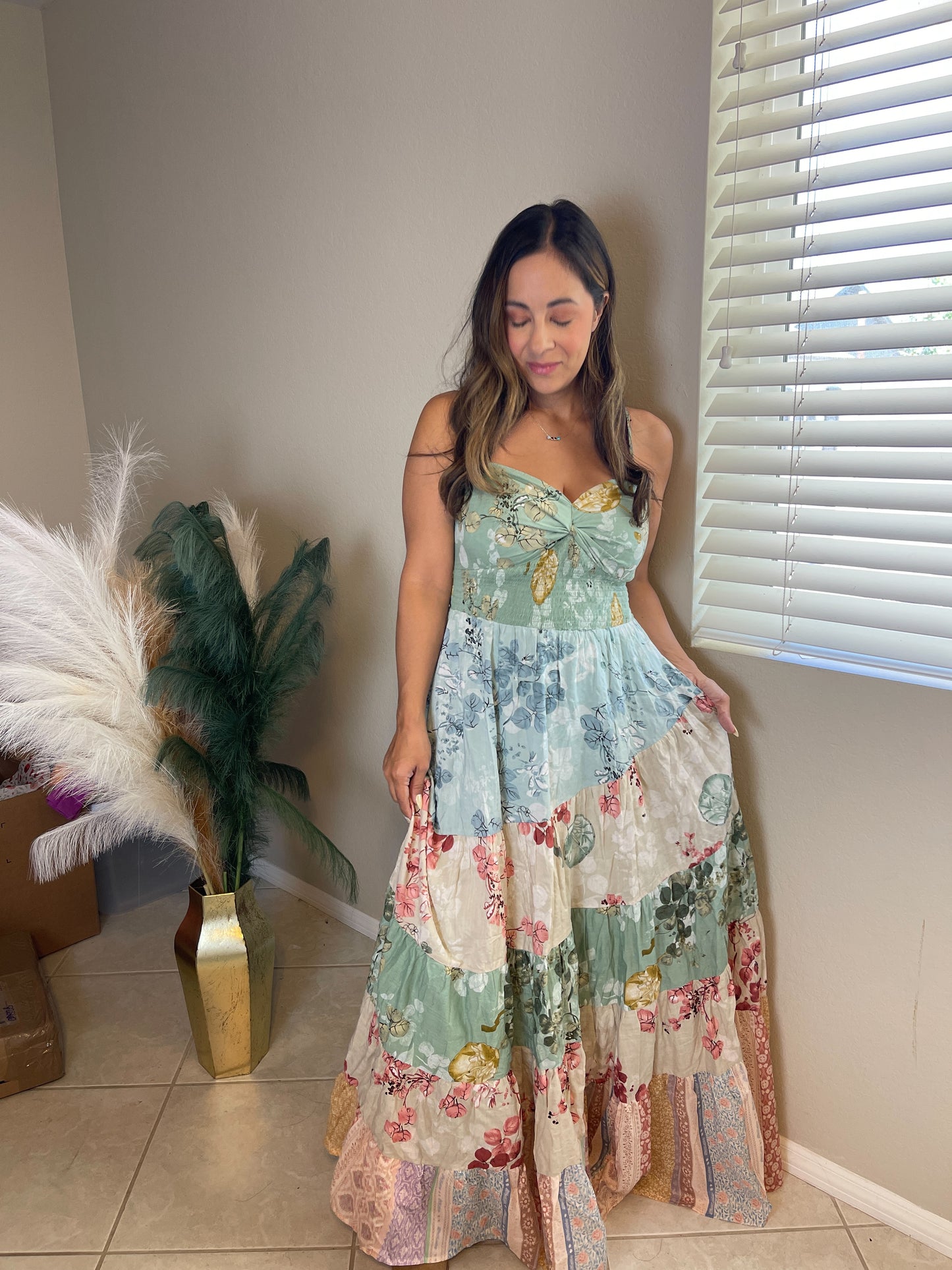 Meadow Breeze Floral Tiered Maxi