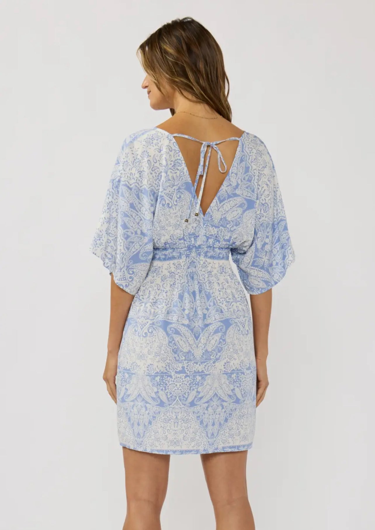 Surplice Kimono Dress