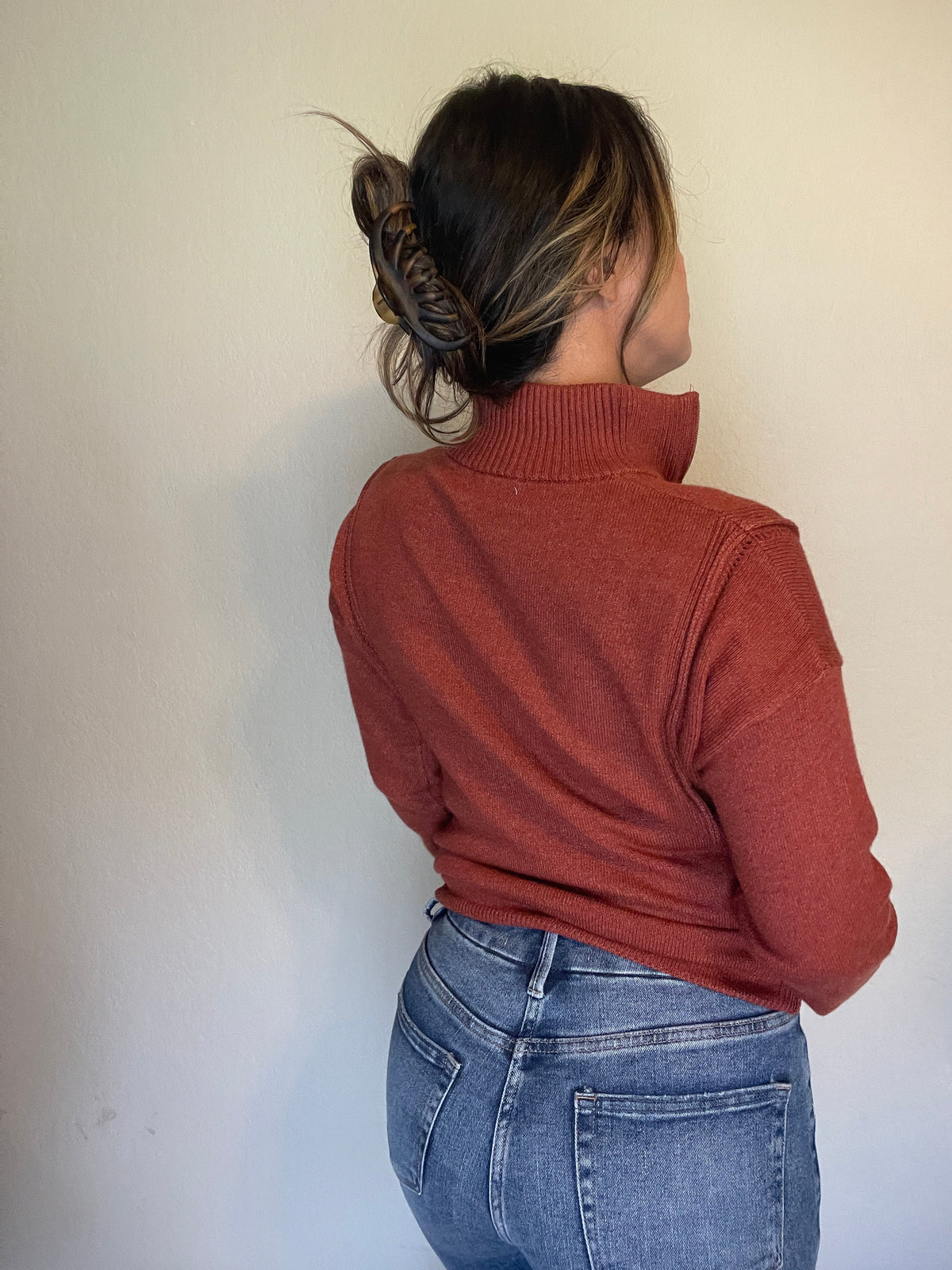Viscose Quarter Zip Sweater
