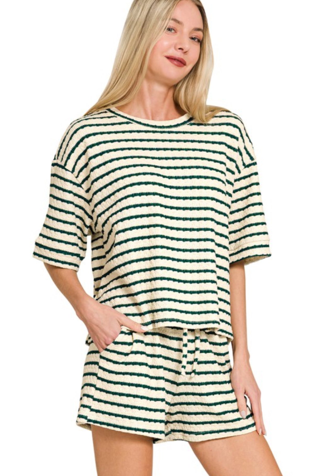DOORBUSTER Striped Top and Shorts Set