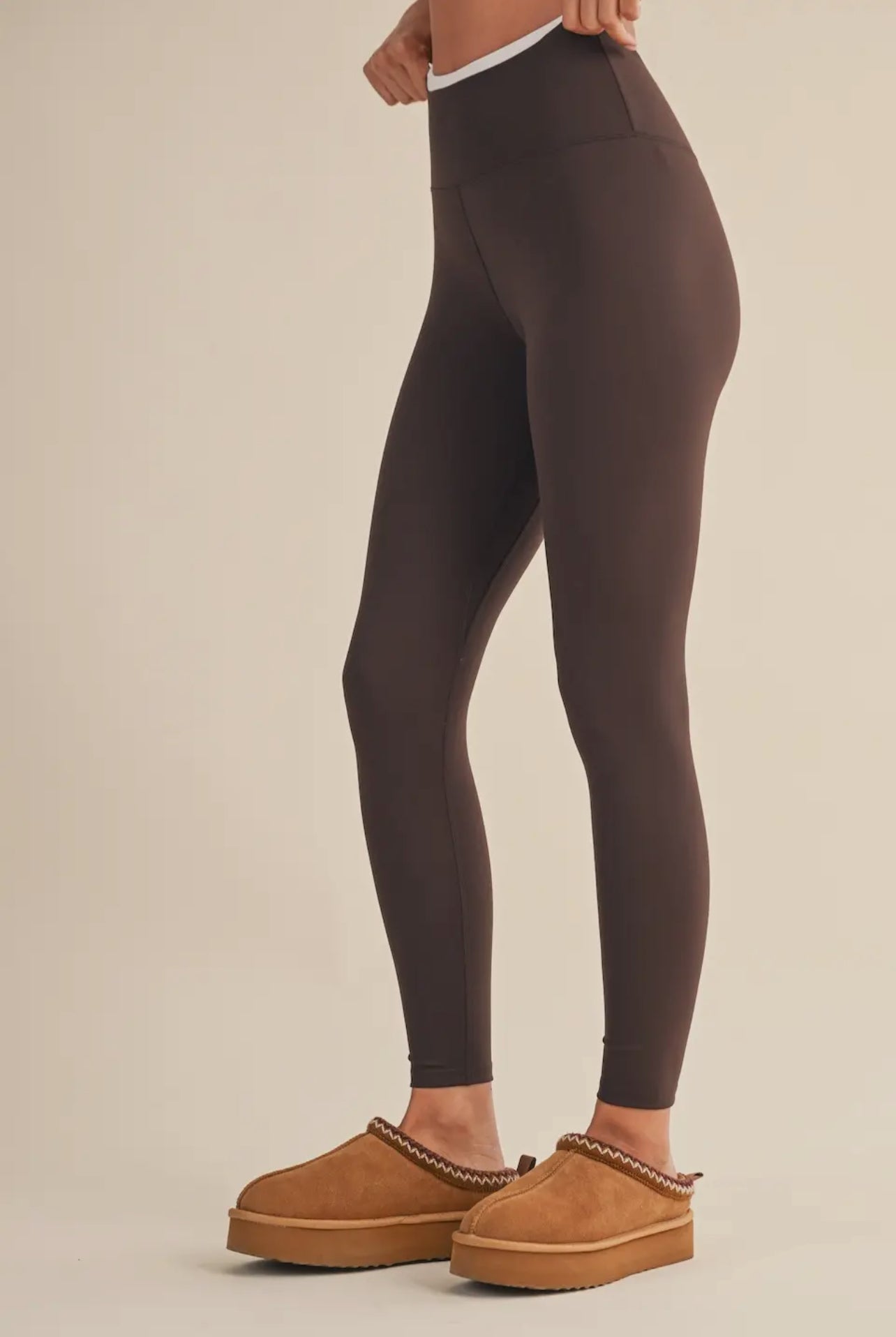 Chocolate Brown Contrast Leggings