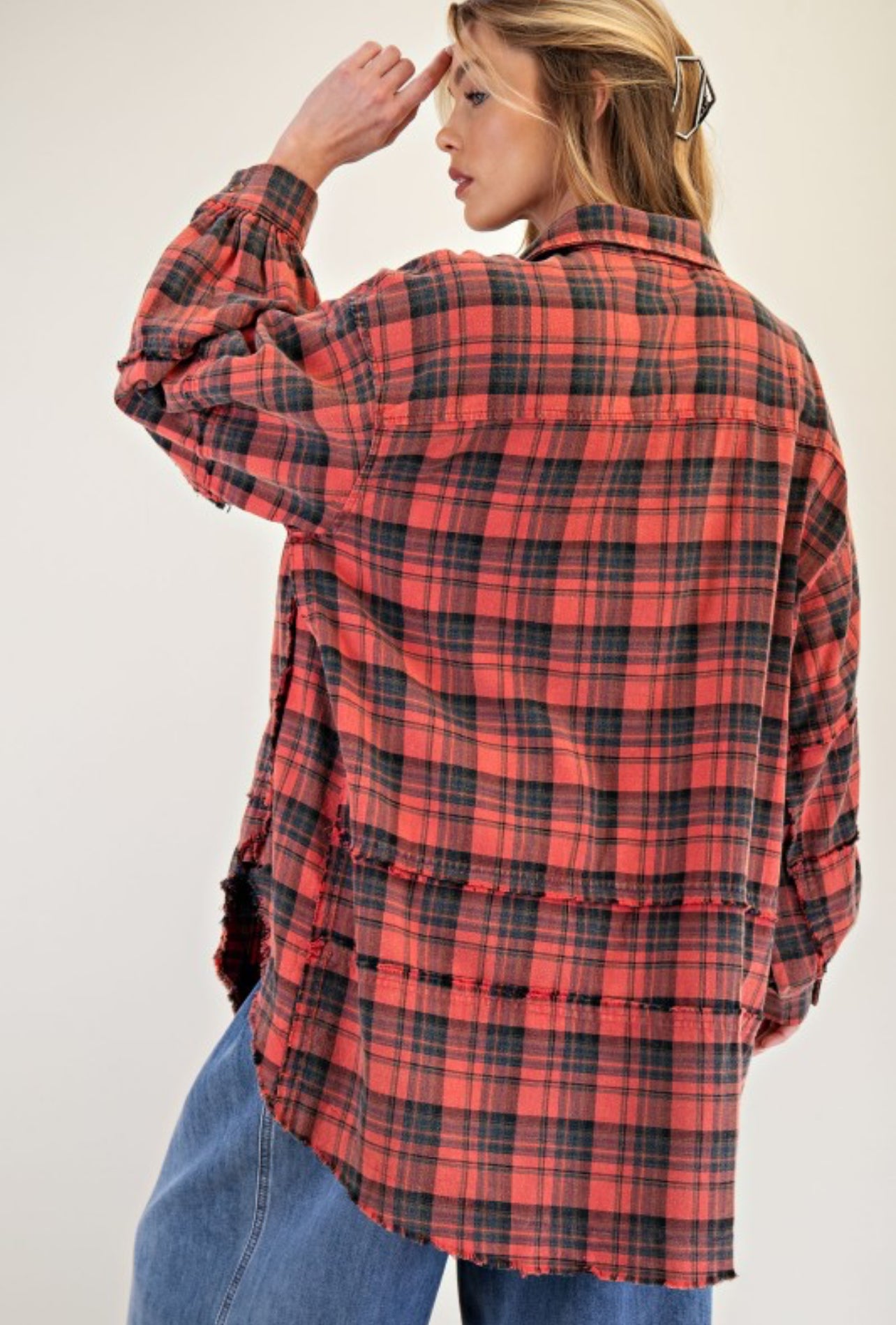 Pinkish Coral Tunic Flannel