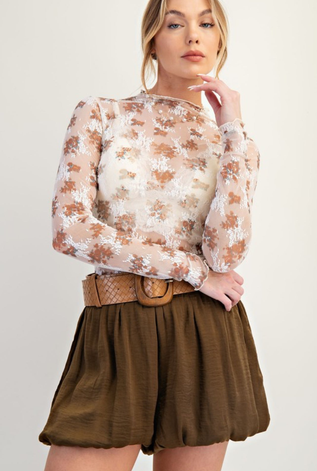 Fall Floral Lace Layering Top