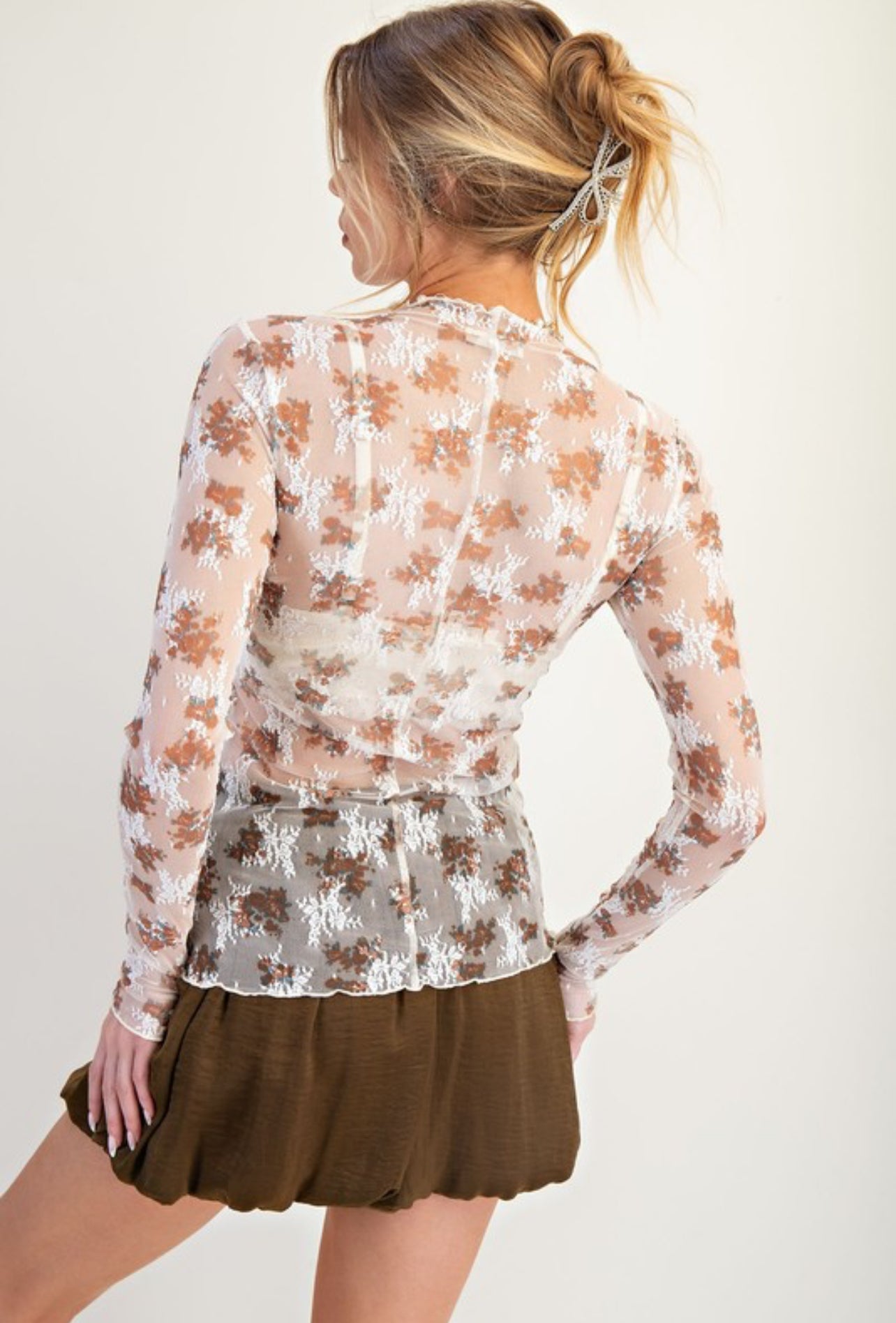 Fall Floral Lace Layering Top