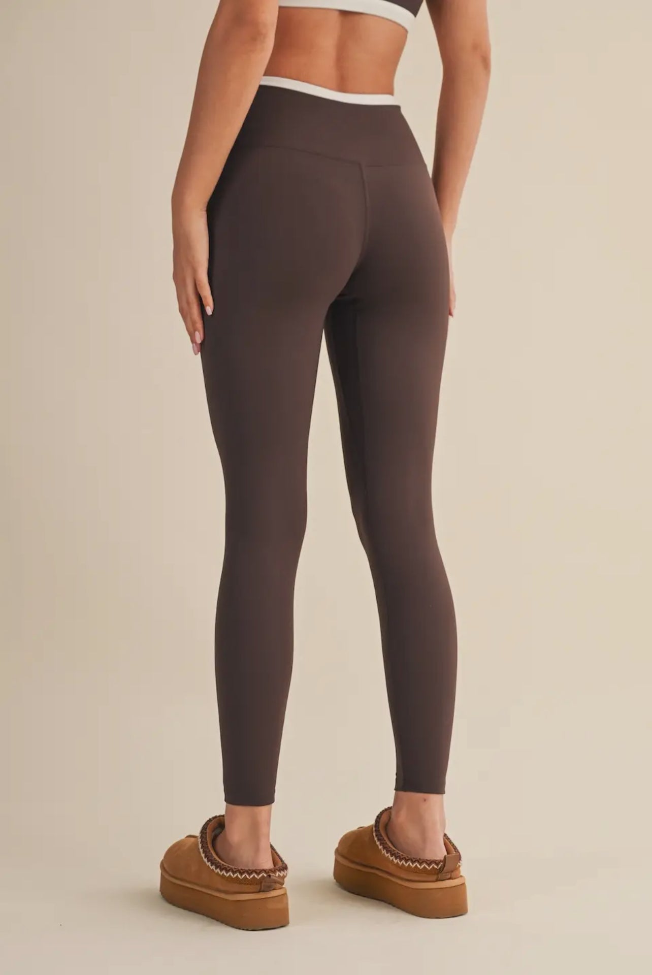 Chocolate Brown Contrast Leggings
