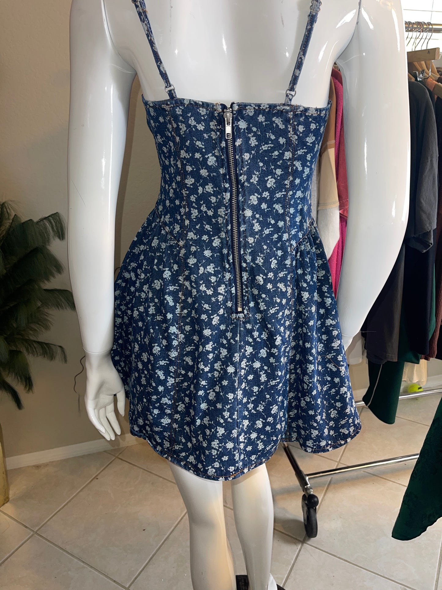 Denim Floral Dress