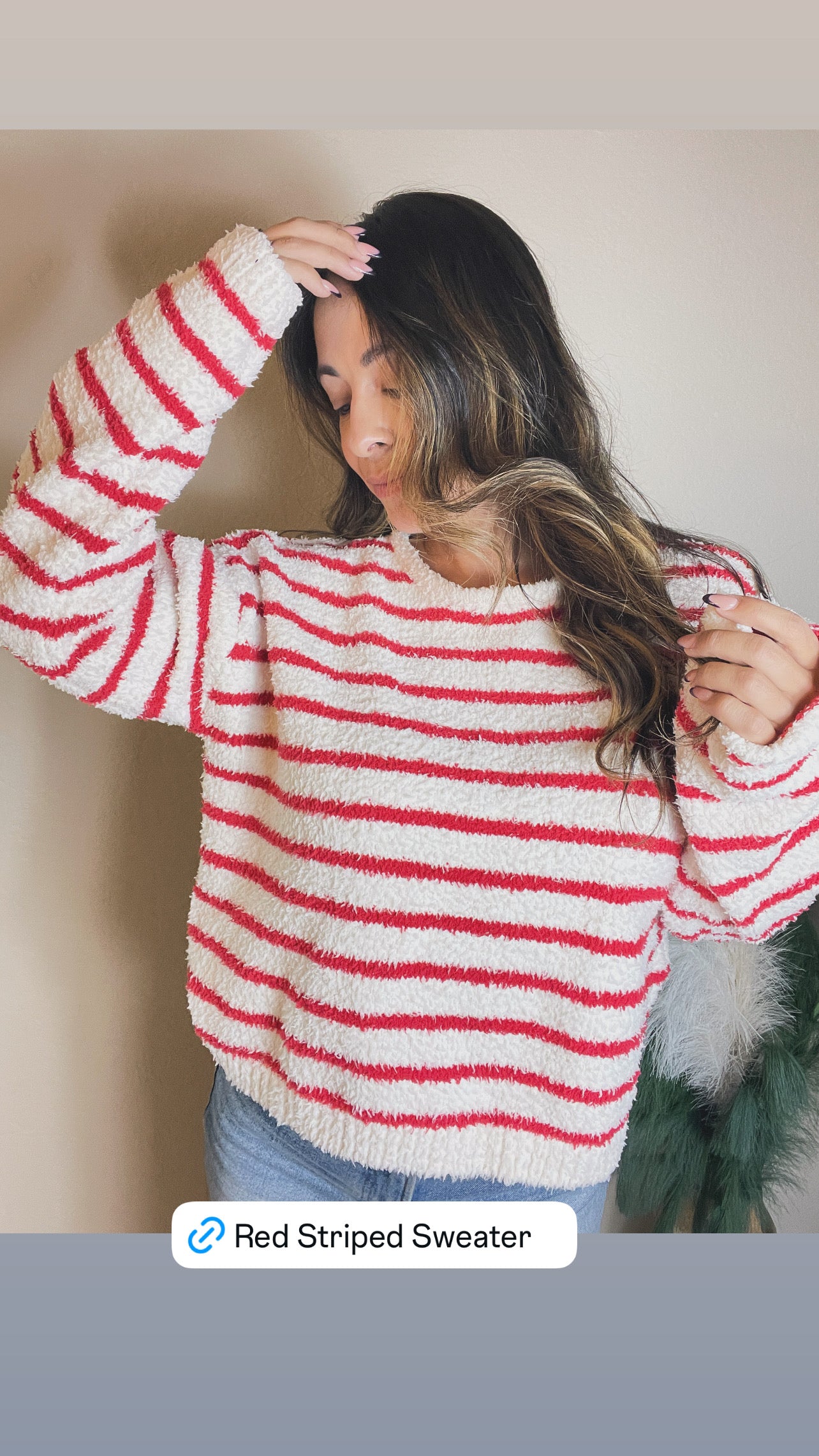 Plush Soft Striped Sweater Red - By BUTTERMELON