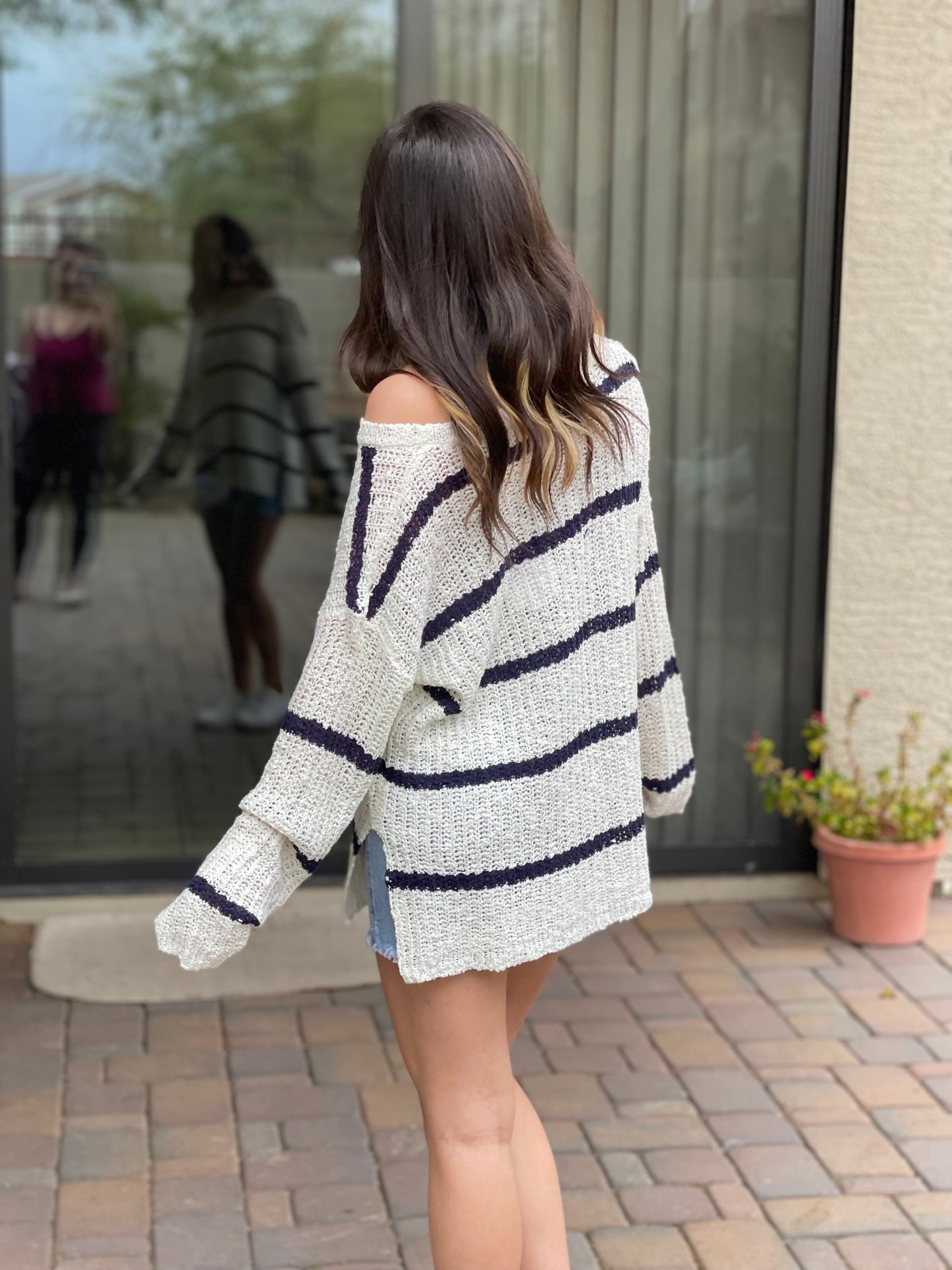 Navy Striped Pullover