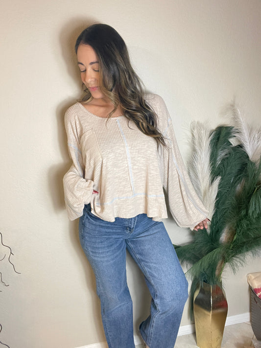 Contrast Stitch Top