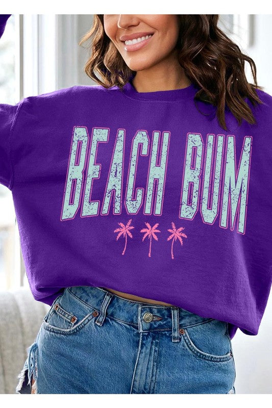 Beach Bum Oversized Graphic Fleece Sweatshirts