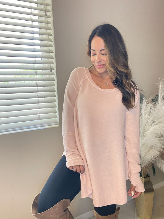 Peach Ribbed Tunic