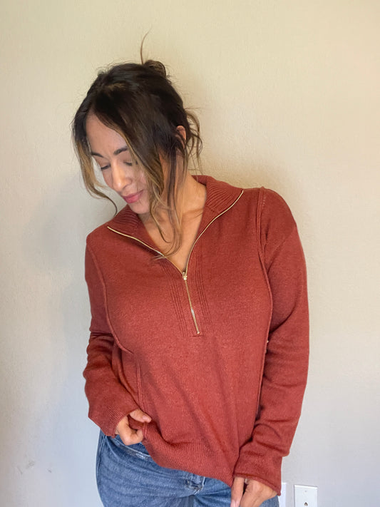 Viscose Quarter Zip Sweater