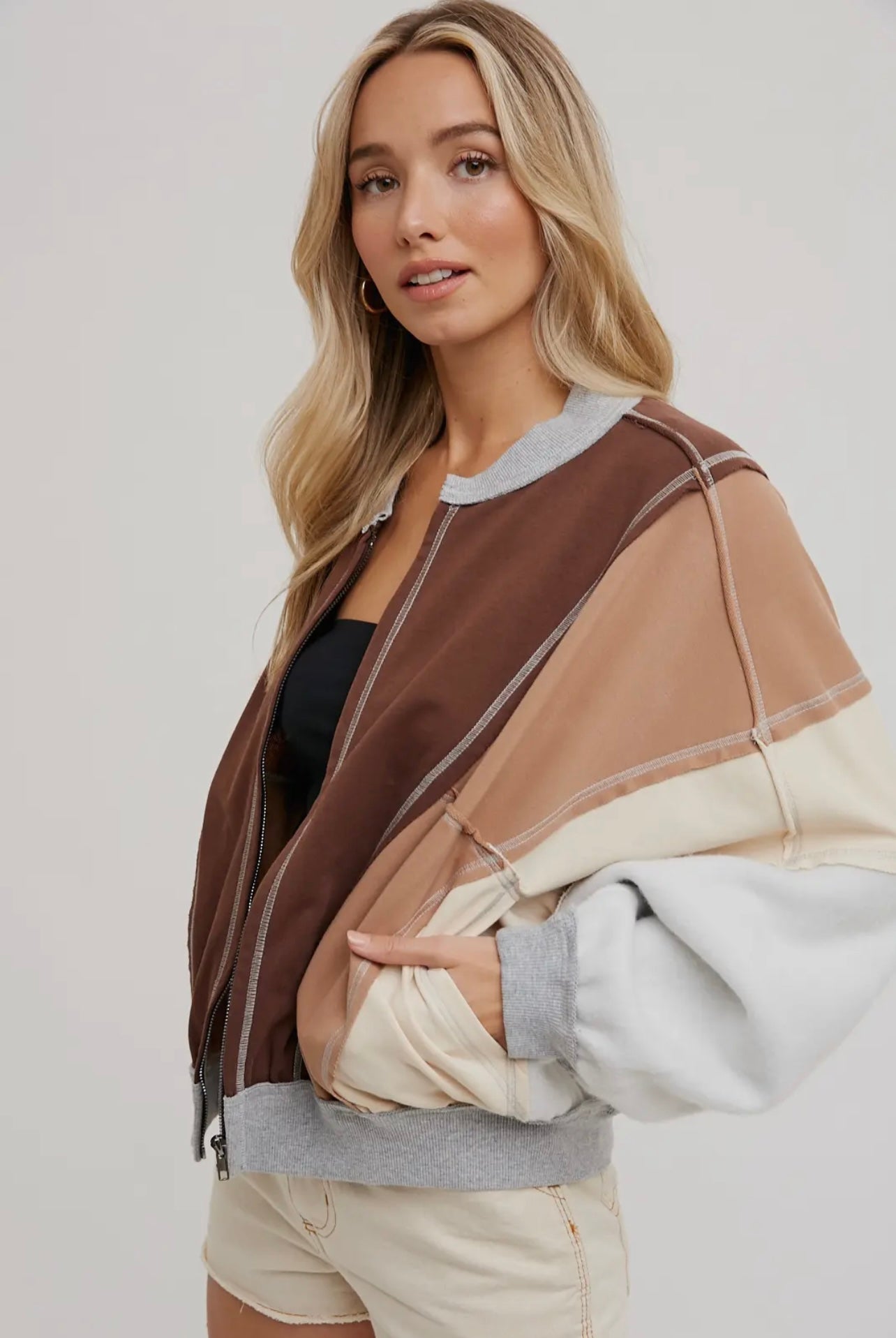 DOORBUSTER Color Block Bomber Jacket