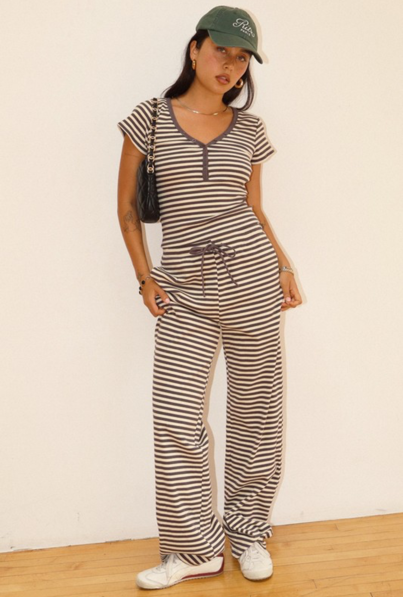 Charcoal Striped Lounge Set