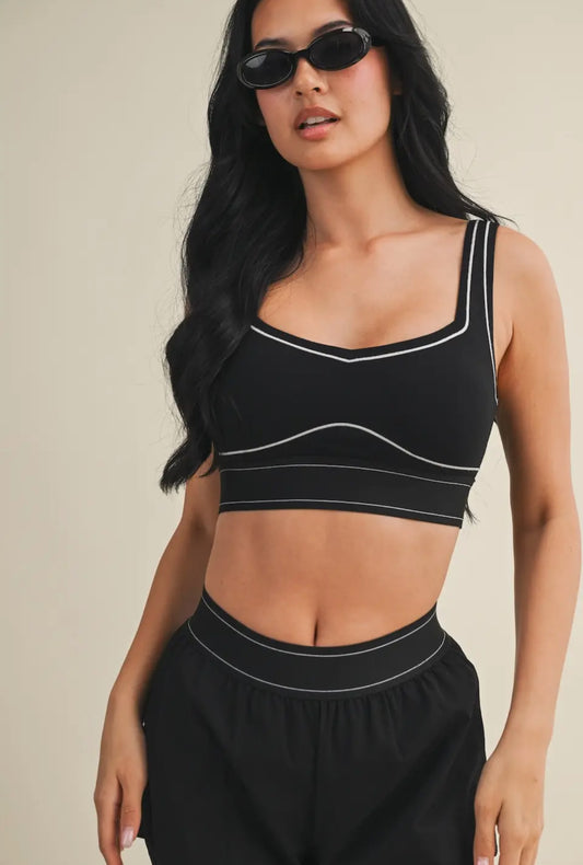 Contrast Stitch Sports Bra
