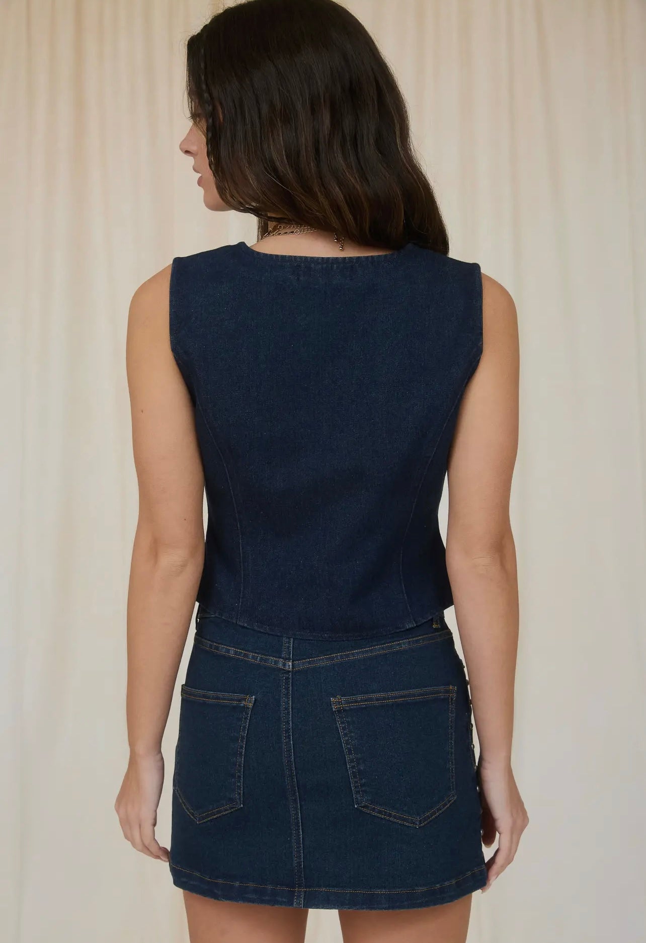 Studded Denim Vest