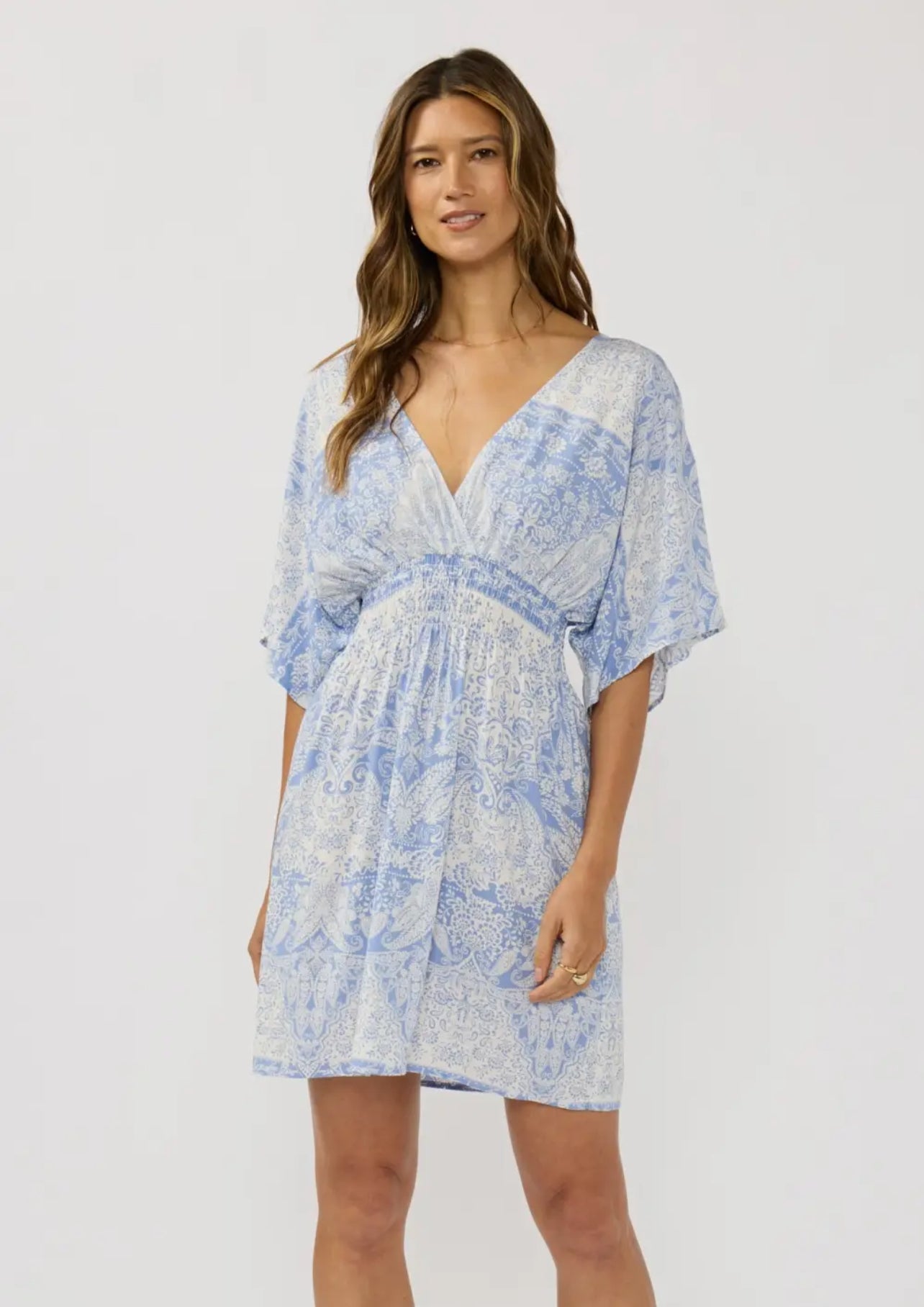 Surplice Kimono Dress