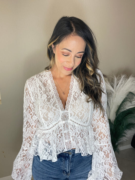 Lace Peplum Blouse