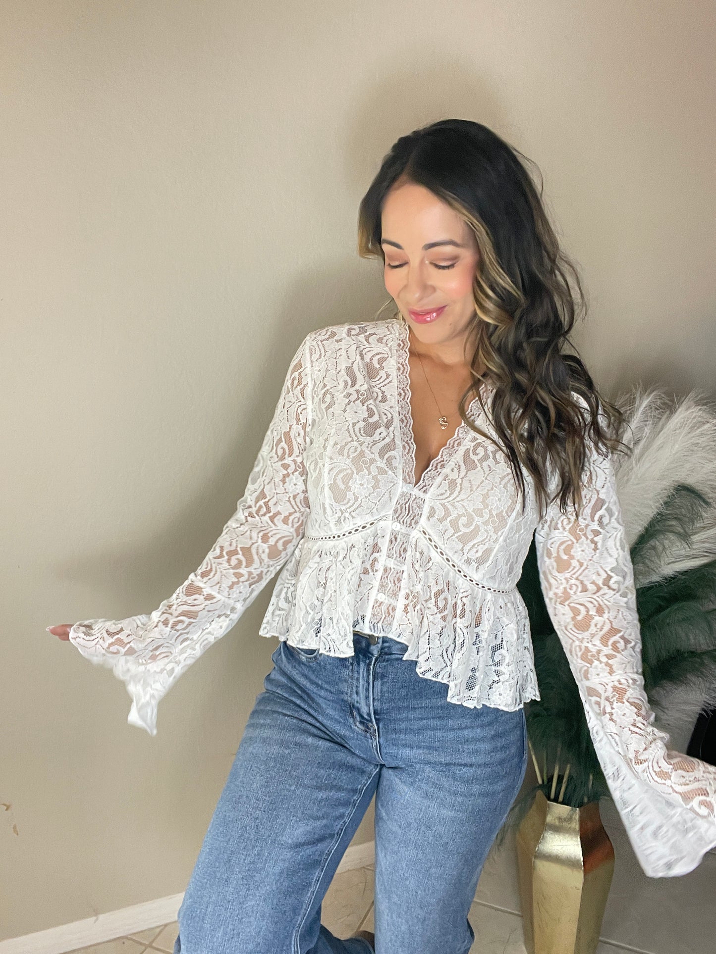 Lace Peplum Blouse