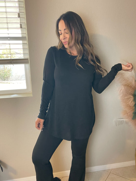 Long Sleeve Side Slit Top