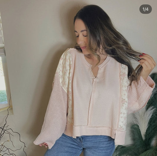 Oversized Pink Floral Top