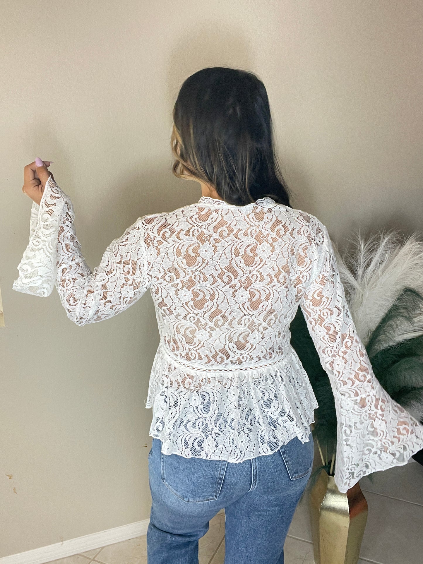 Lace Peplum Blouse