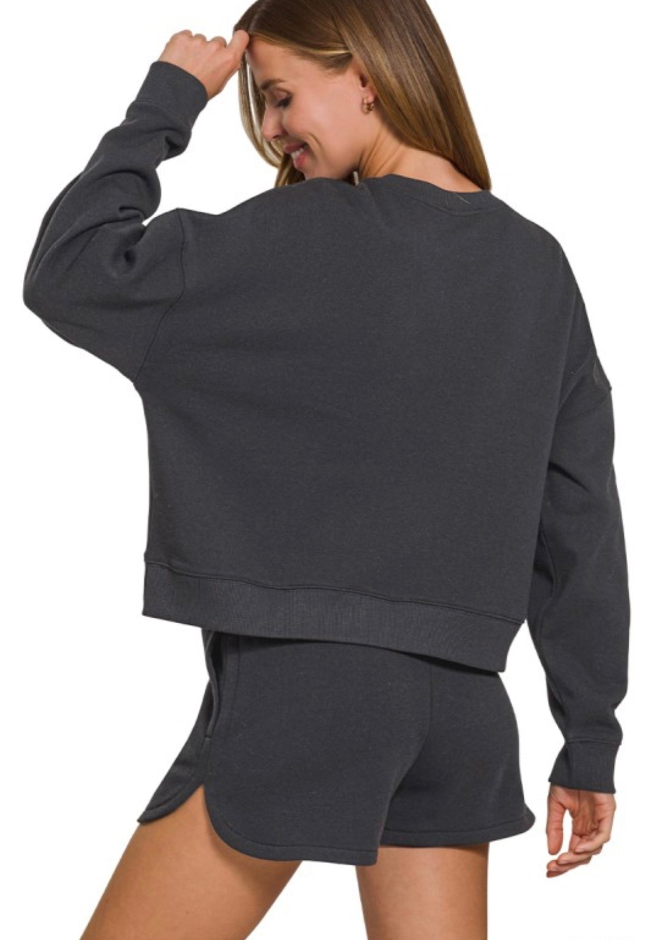 Fleece Sweatshirt and Shorts Set