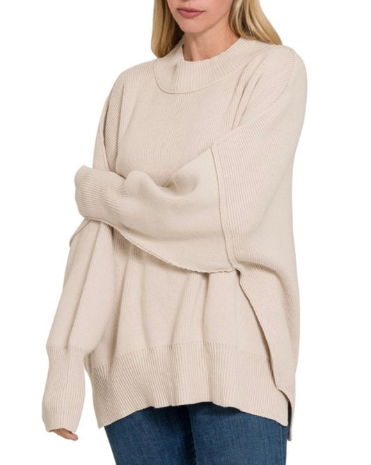 Side Slit Oversized Sweater