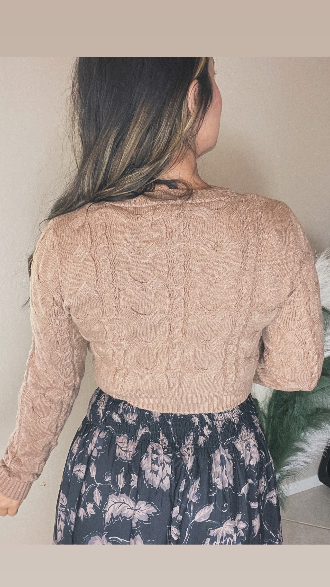 Cable Knit Crop Cardigan
