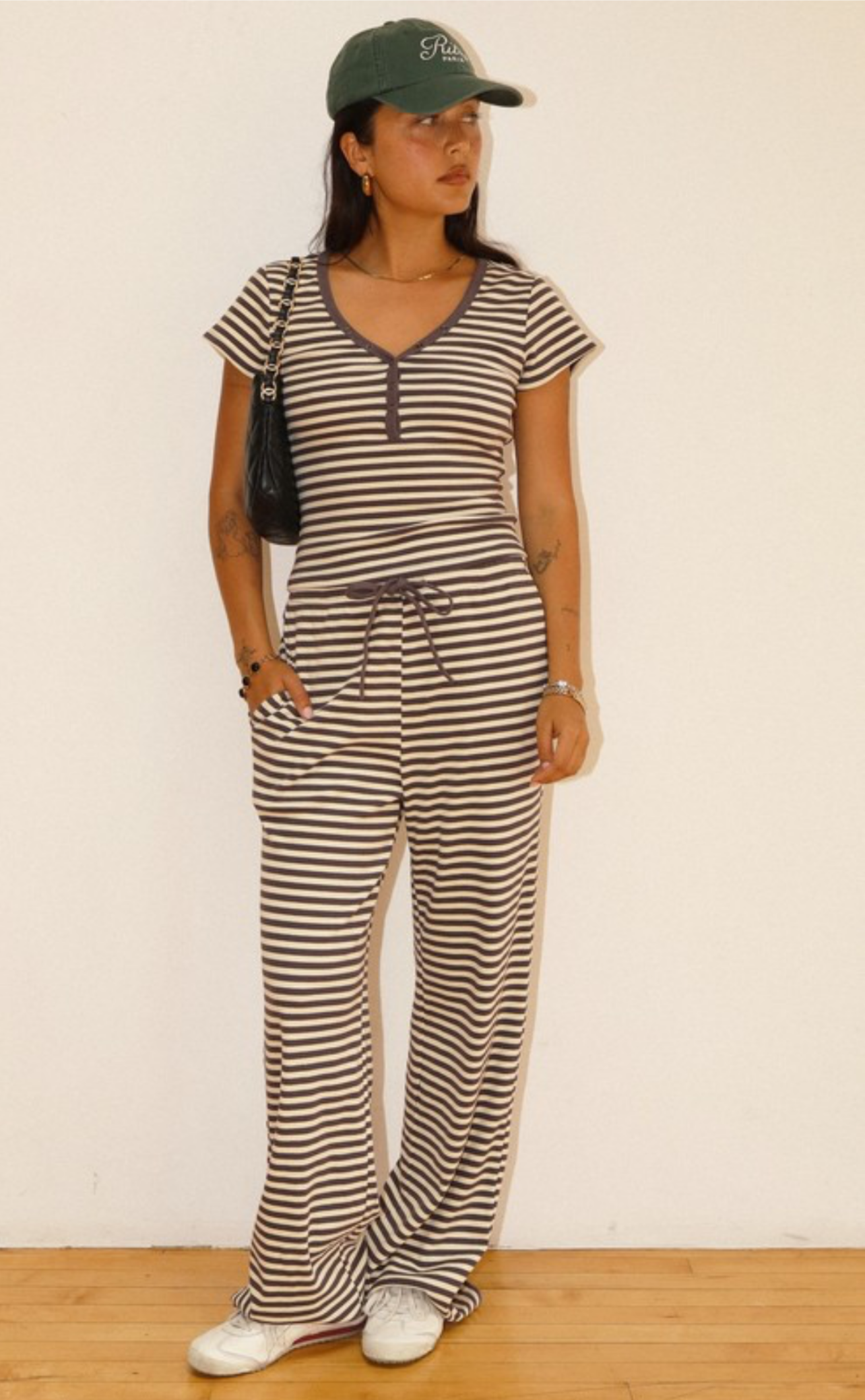 Charcoal Striped Lounge Set