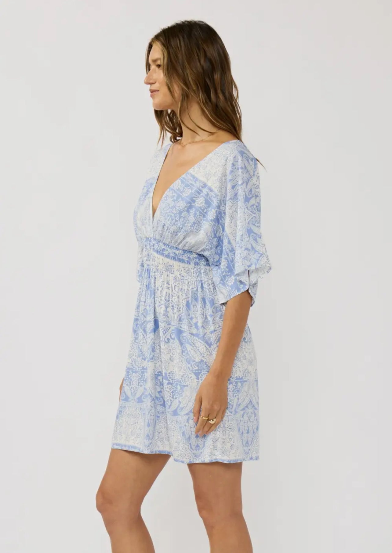 Surplice Kimono Dress