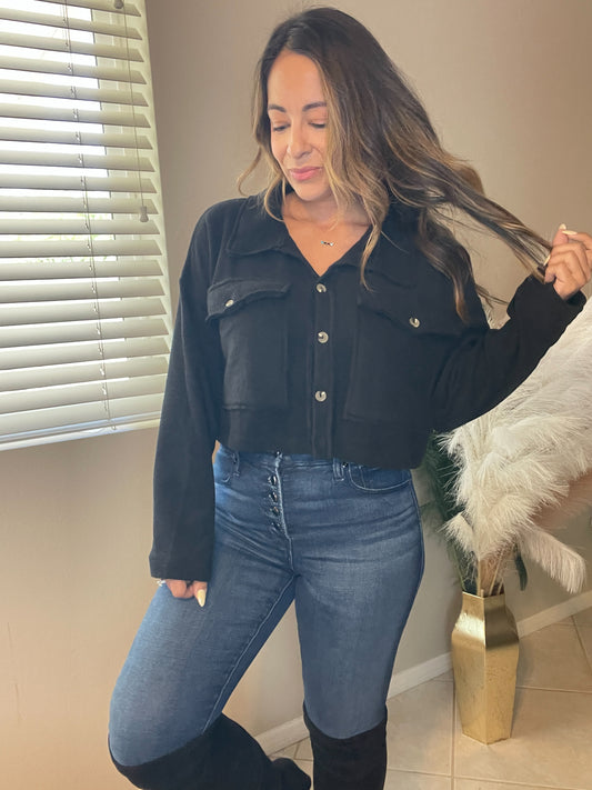 Cropped Sweater Shacket