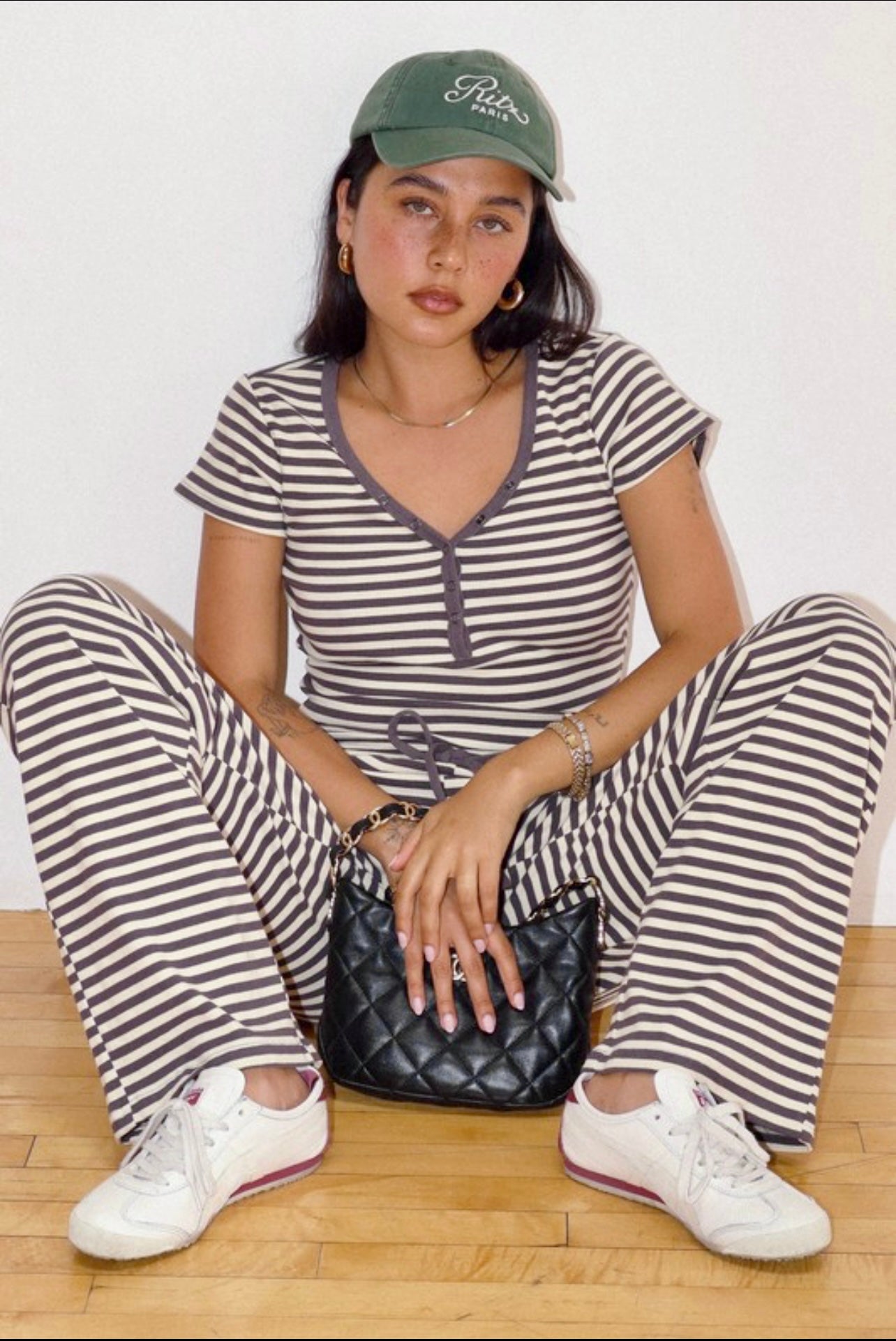 Charcoal Striped Lounge Set