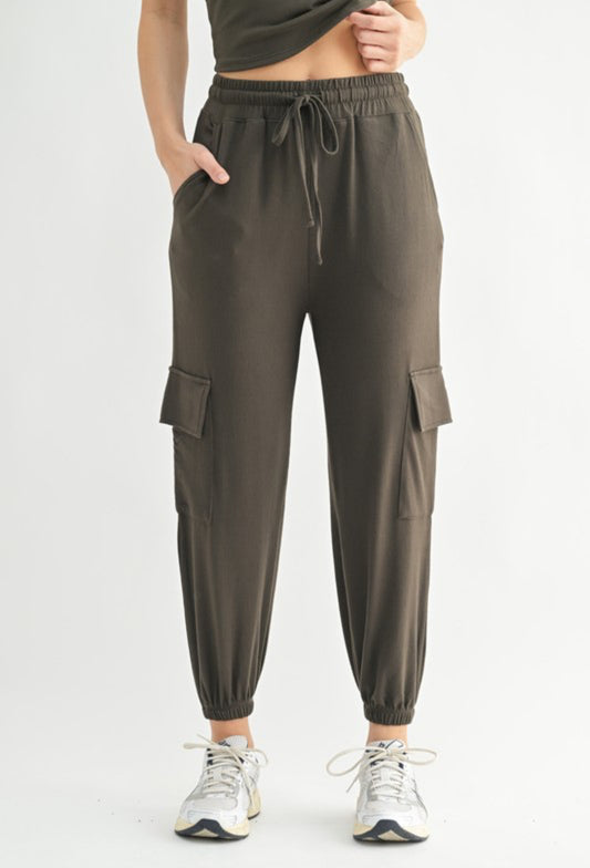 Brushed Hacci Cargo Joggers