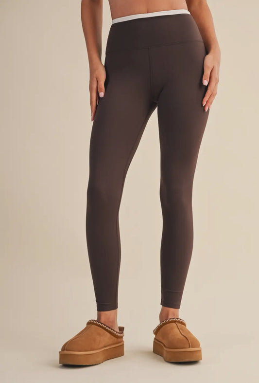 Chocolate Brown Contrast Leggings