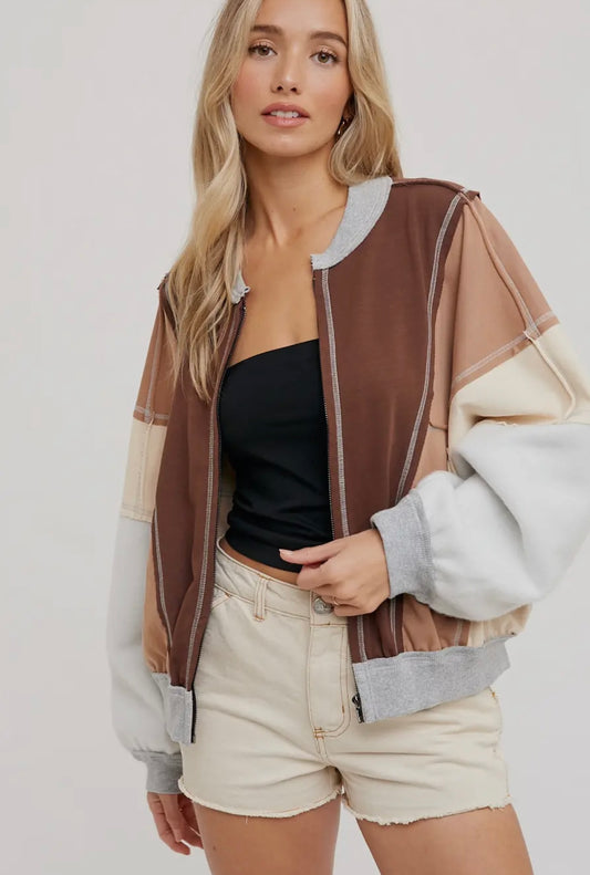 DOORBUSTER Color Block Bomber Jacket