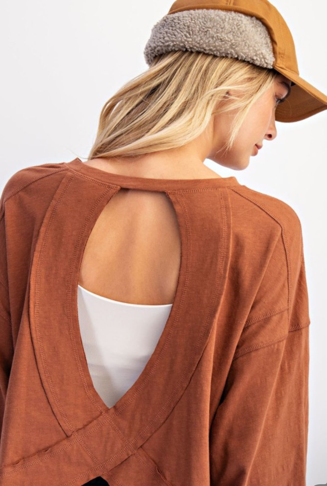 Thumbhole Open Back Top