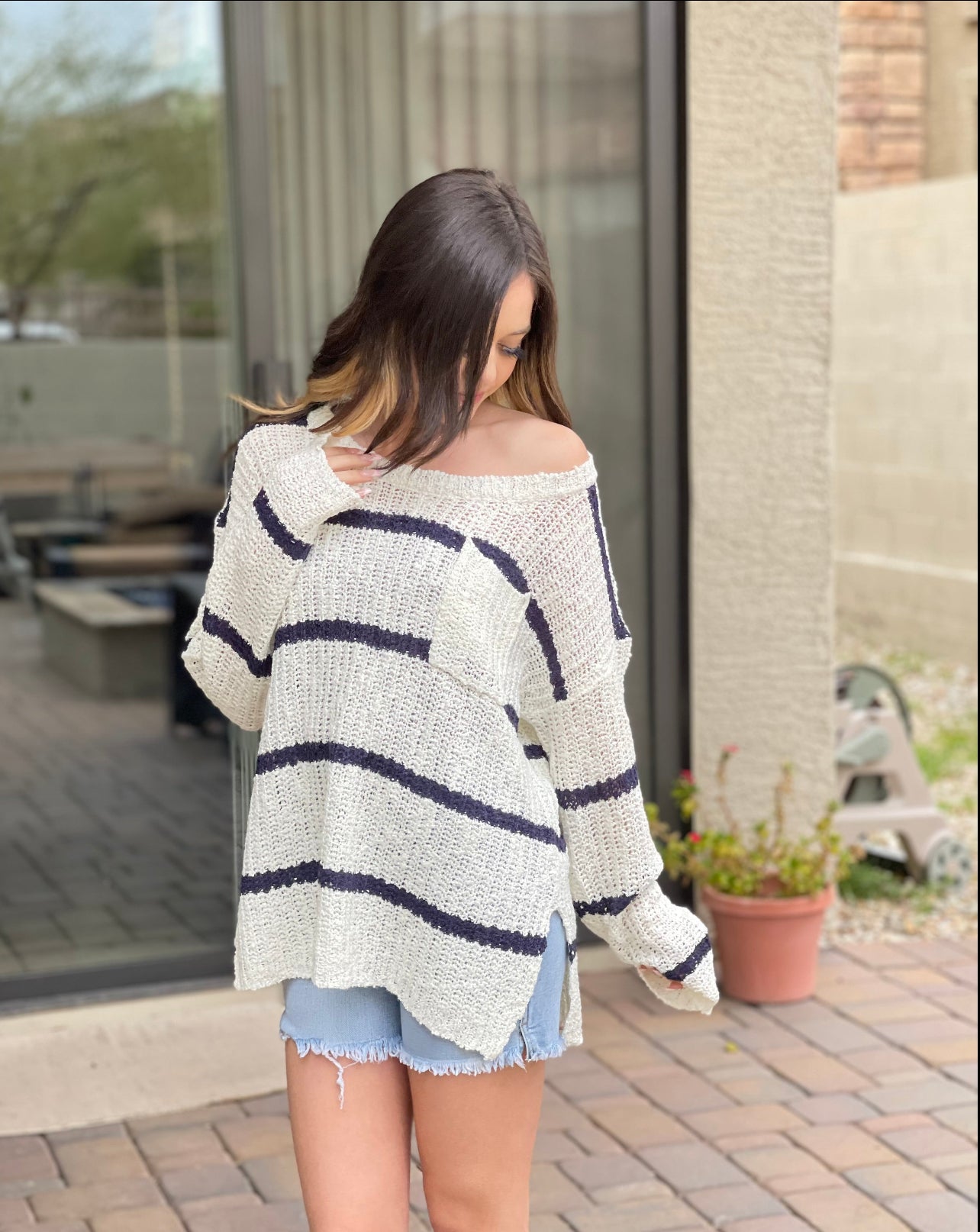 Navy Striped Pullover