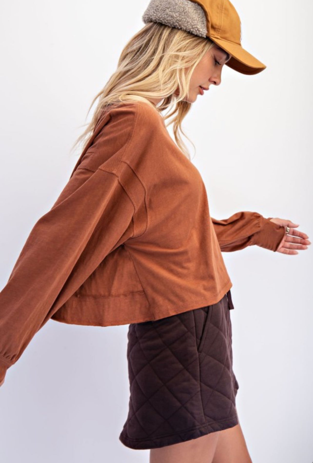 Thumbhole Open Back Top