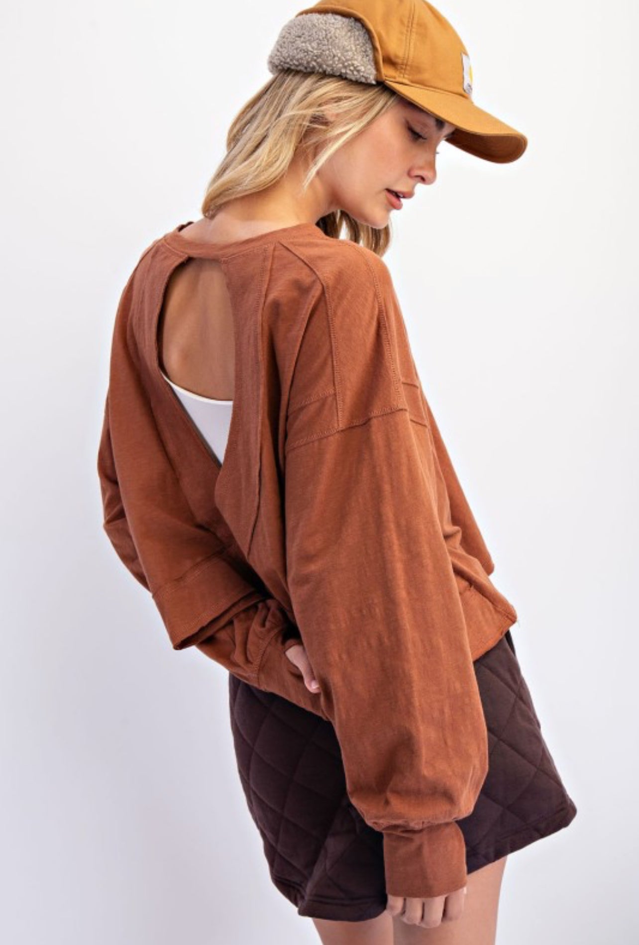 Thumbhole Open Back Top