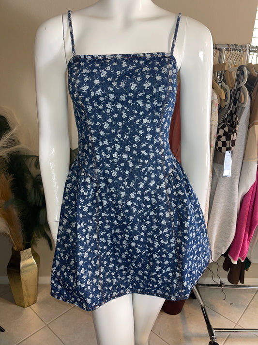 Denim Floral Dress